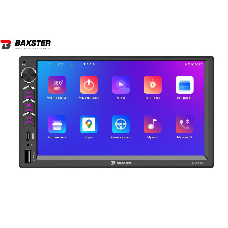 Мультимедіа 2-DIN Baxster BMS-B2501 Android 13 4/64 DSP