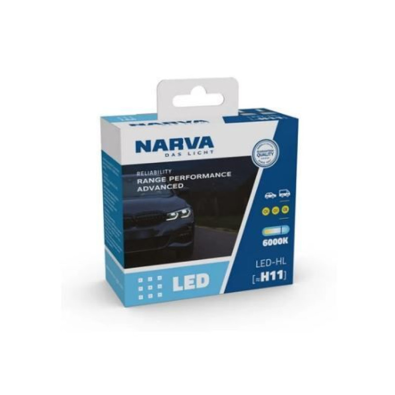 Комплект світлодіодних ламп NARVA H9/H11 Range Power Advanced +100% 6000K 12/24V (181848100)