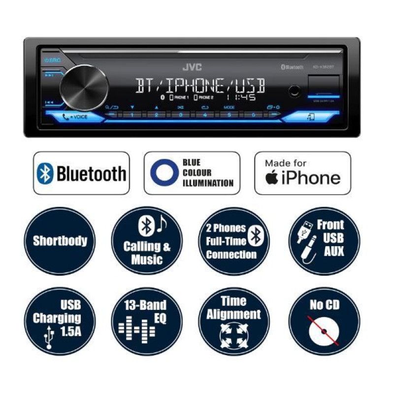 Медіа-ресивер JVC KD-X382BT