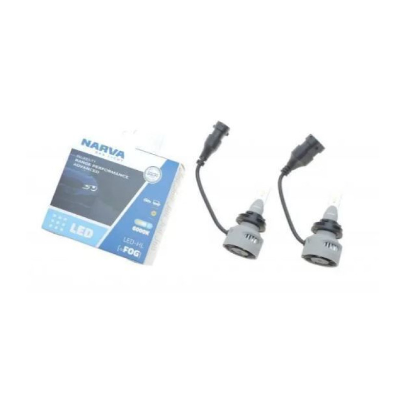 Комплект світлодіодних ламп NARVA H8/H11/H16 FOG Range Power Advanced +100% 6000K 12/24V (182188100)