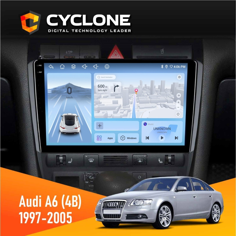 Штатна магнітола Audi A6 (4B) 1997-2005 Cyclone C9-012 4x64, DSP, 4G