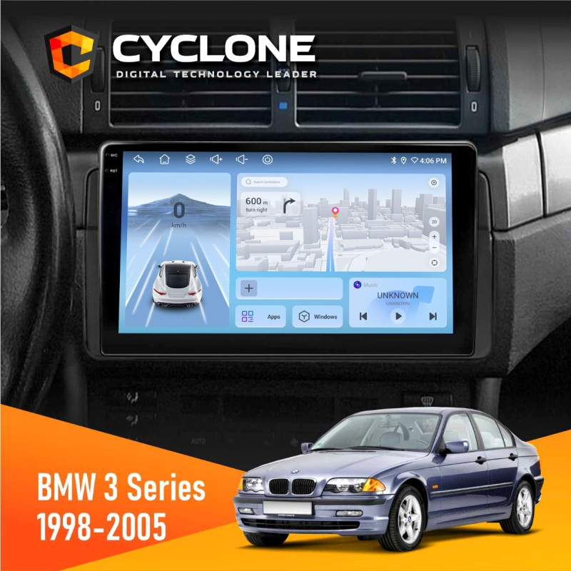 Штатна магнітола BMW 3 Series (E46) 1998-2005 Cyclone C9-012 4x64, DSP, 4G