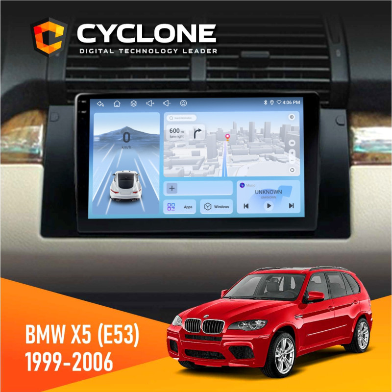 Штатна магнітола BMW X5 (E53) 1999-2006 Cyclone C9-012 4x64, DSP, 4G