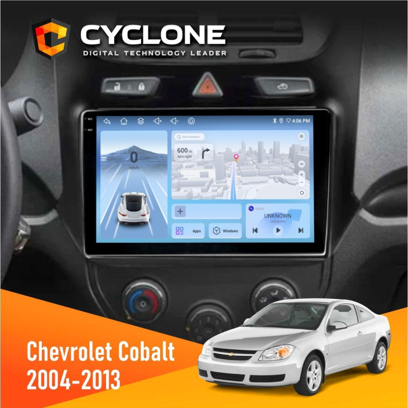 Штатна магнітола Chevrolet Cobalt 2004-2013 Cyclone C9-012 4x64, DSP, 4G
