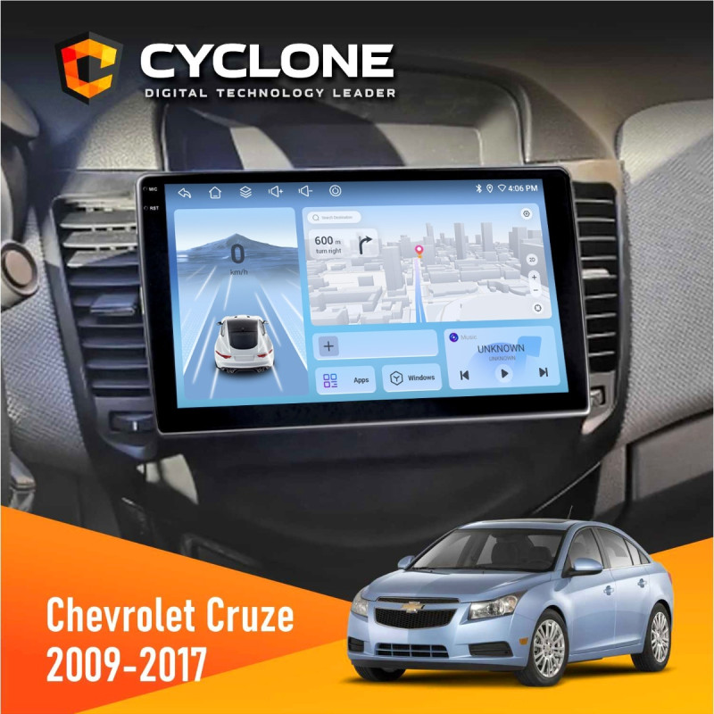 Штатна магнітола Chevrolet Cruze 2009-2018 Cyclone C9-012 4x64, DSP, 4G