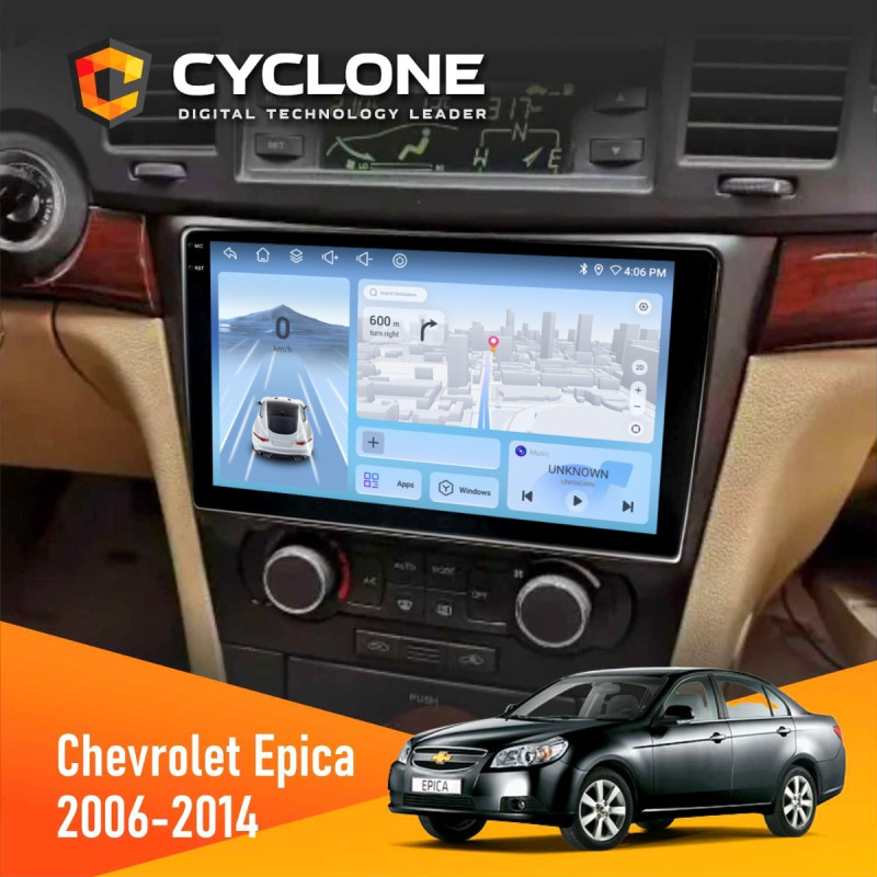 Штатна магнітола Chevrolet Epica 2006-2014 Cyclone C9-012 4x64, DSP, 4G