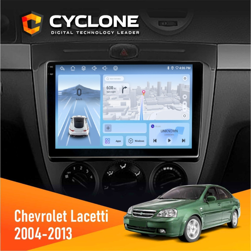 Штатна магнітола Chevrolet Lacetti 2004-2013 Cyclone C9-012 4x64, DSP, 4G