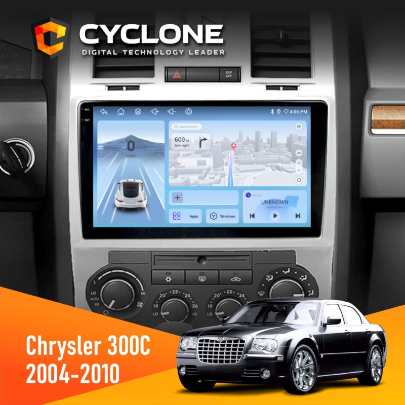 Штатна магнітола Chrysler 300C 2004-2010 Cyclone C9-012 4x64, DSP, 4G