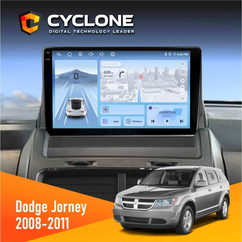 Штатна магнітола Dodge Journey 2008-2011 Cyclone C9-012 4x64, DSP, 4G