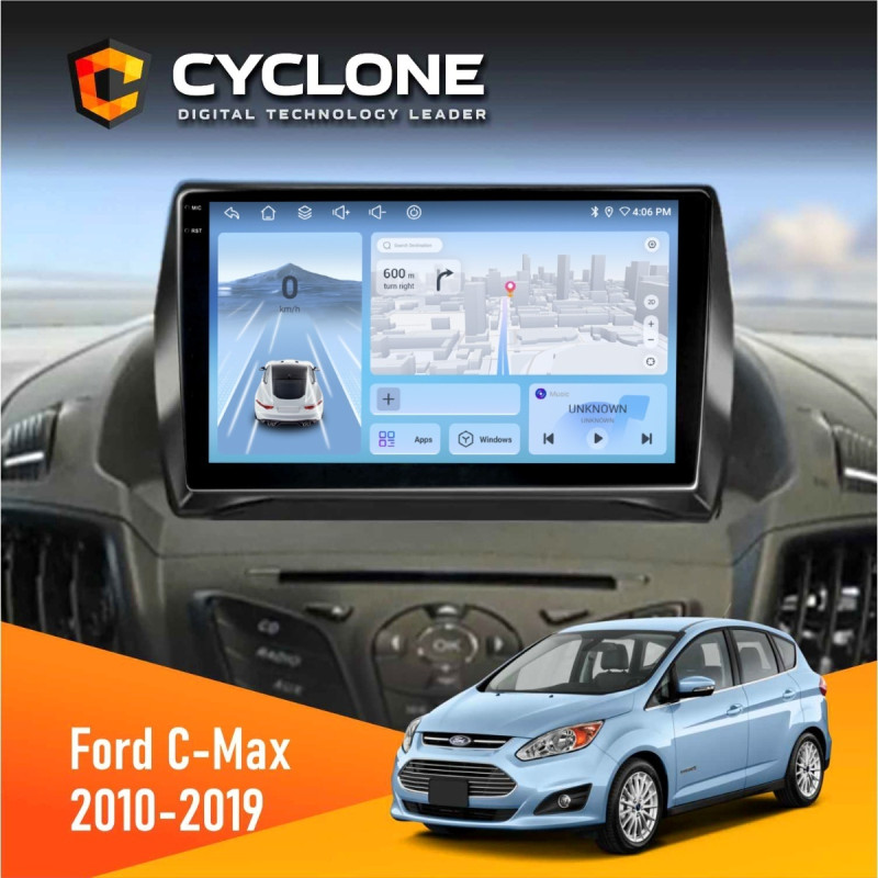 Штатна магнітола Ford C-Max 2010-2019 Cyclone C9-012 4x64, DSP, 4G