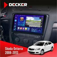 Штатна магнітола Skoda Octavia A5 2008-2013 Black Decker D10-009 4x64, DSP, 4G, 2k