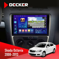 Штатна магнітола Skoda Octavia A5 2008-2013 Silver Decker D10-009 4x64, DSP, 4G, 2k