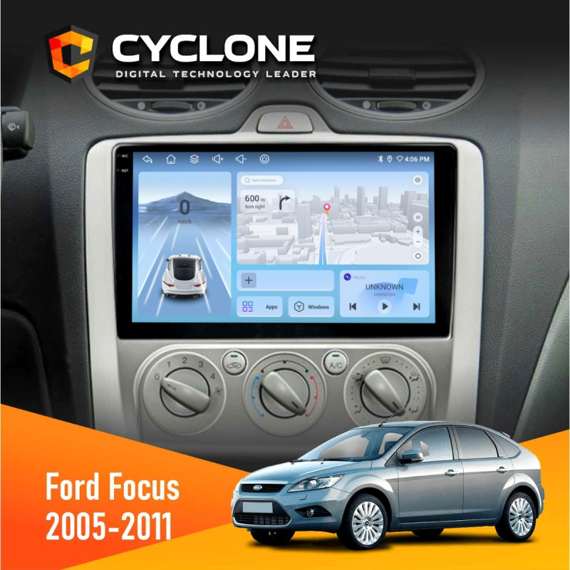 Штатна магнітола Ford Focus 2 2005-2011 Cyclone C9-012 4x64, DSP, 4G