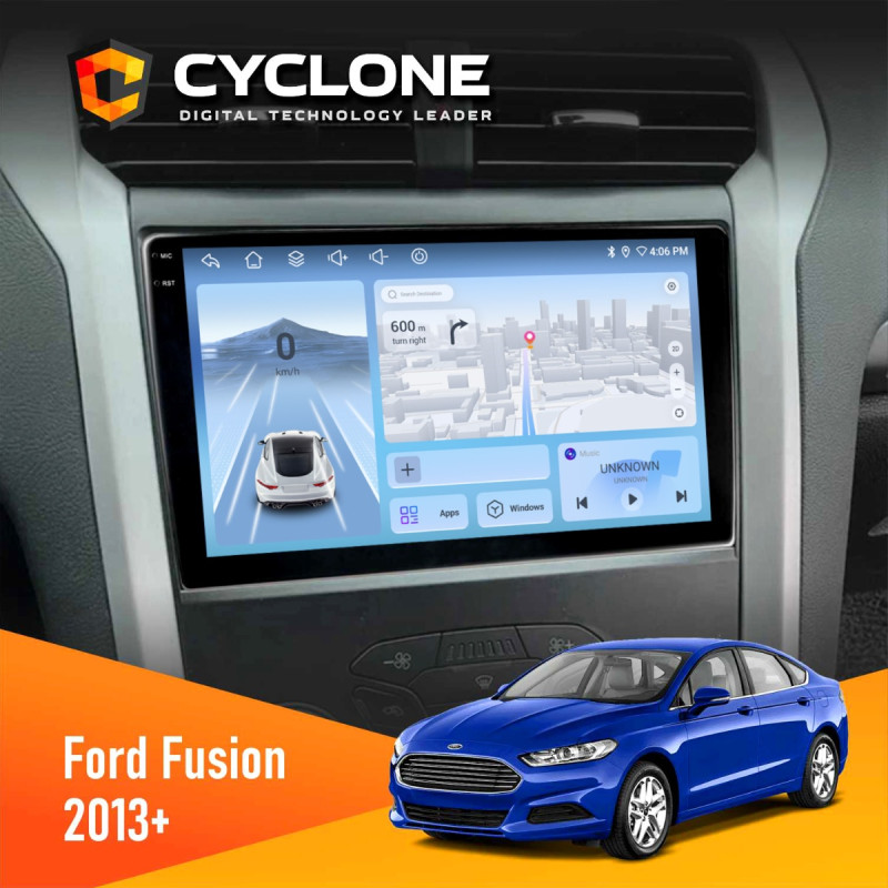 Штатна магнітола Ford Fusion 2013+ Cyclone C9-012 4x64, DSP, 4G