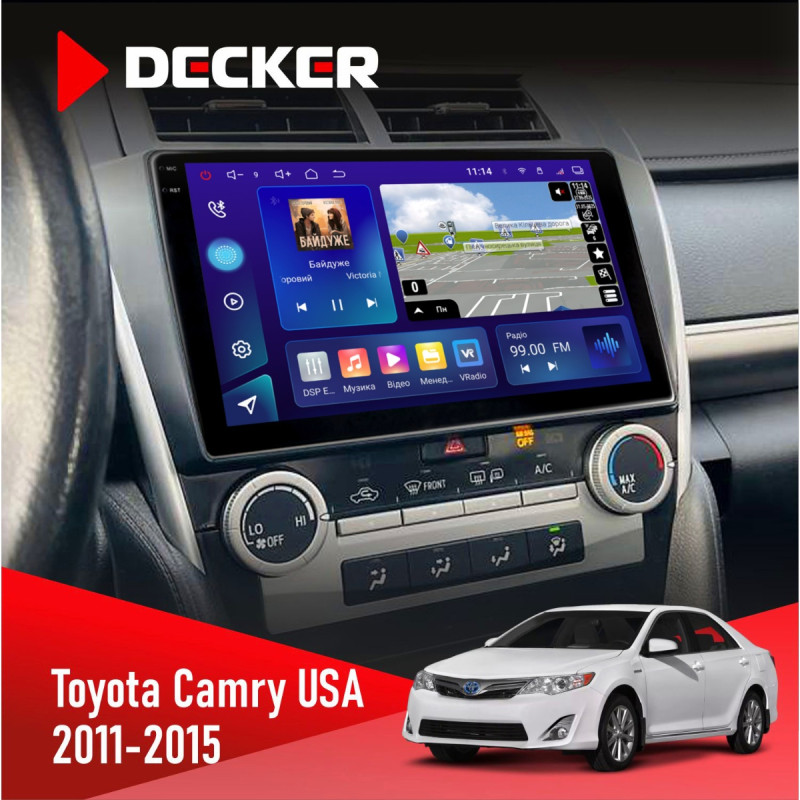 Штатна магнітола Toyota Camry 2011-2015 USA Decker D10-009 4x64, DSP, 4G, 2k