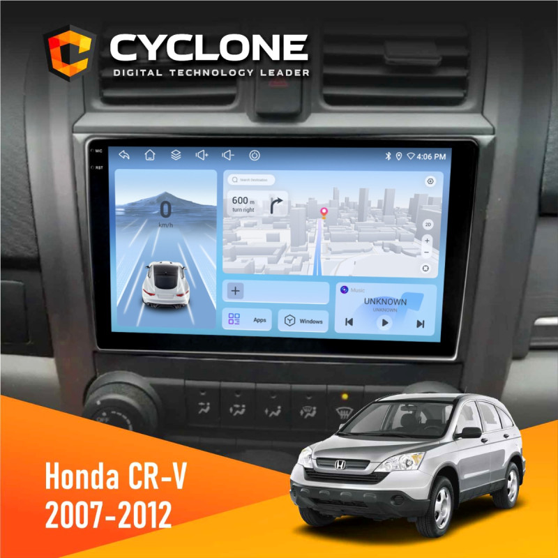 Штатна магнітола Honda CR-V 2007-2012 Cyclone C9-012 4x64, DSP, 4G