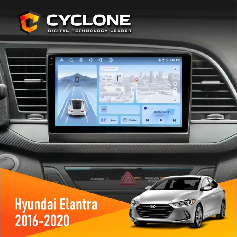 Штатна магнітола Hyundai Elantra 2016-2020 CAN Cyclone C9-012 4x64, DSP, 4G