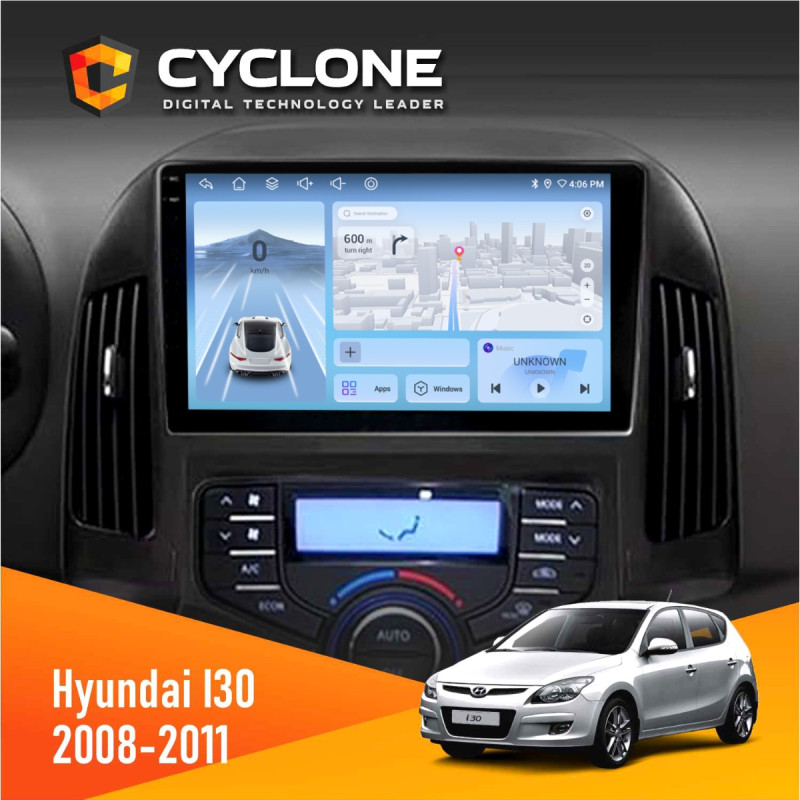 Штатна магнітола Hyundai i30 (FD) 2008-2011 Cyclone C9-012 4x64, DSP, 4G
