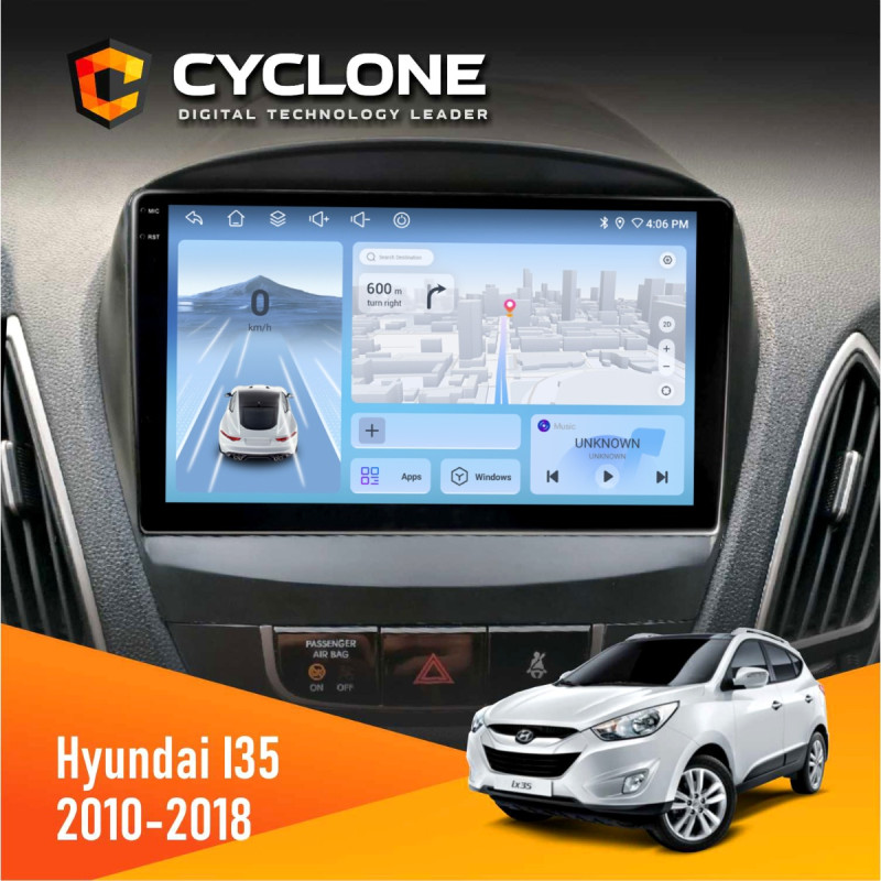 Штатна магнітола Hyundai ix35 2010-2018 Cyclone C9-012 4x64, DSP, 4G
