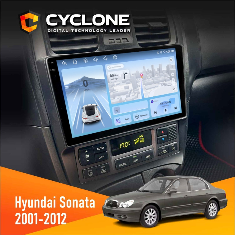Штатна магнітола Hyundai Sonata (EF) 2001-2012 Cyclone C9-012 4x64, DSP, 4G