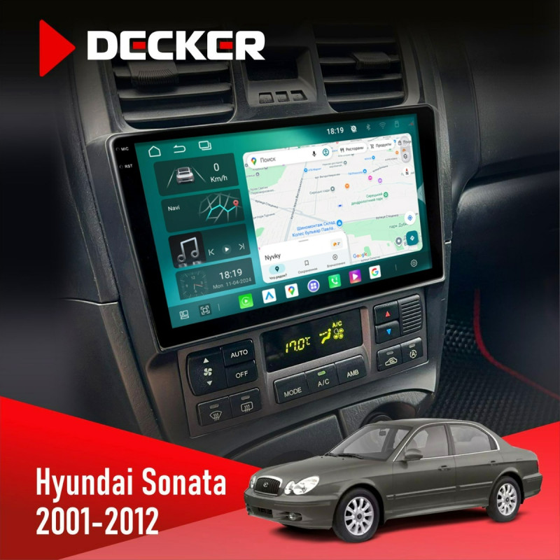 Штатна магнітола Hyundai Sonata (EF) 2001-2012 Cyclone C9-013 4x64 DSP 4G