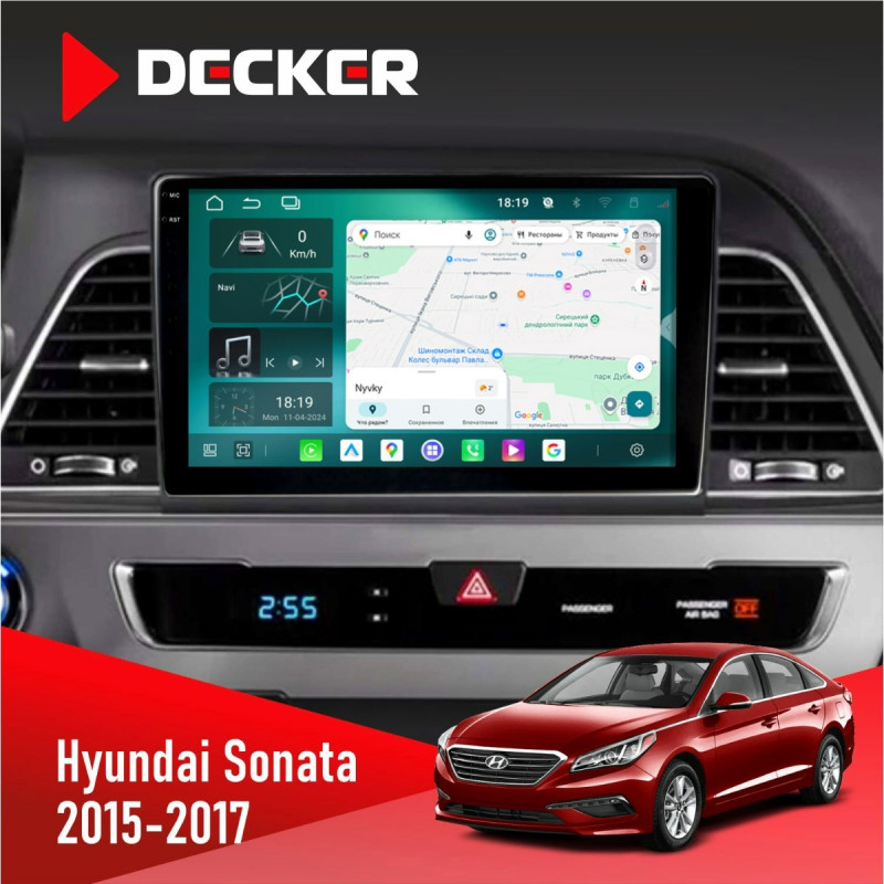 Штатна магнітола Hyundai Sonata 2015-2017 CAN Cyclone C9-013 4x64 DSP 4G