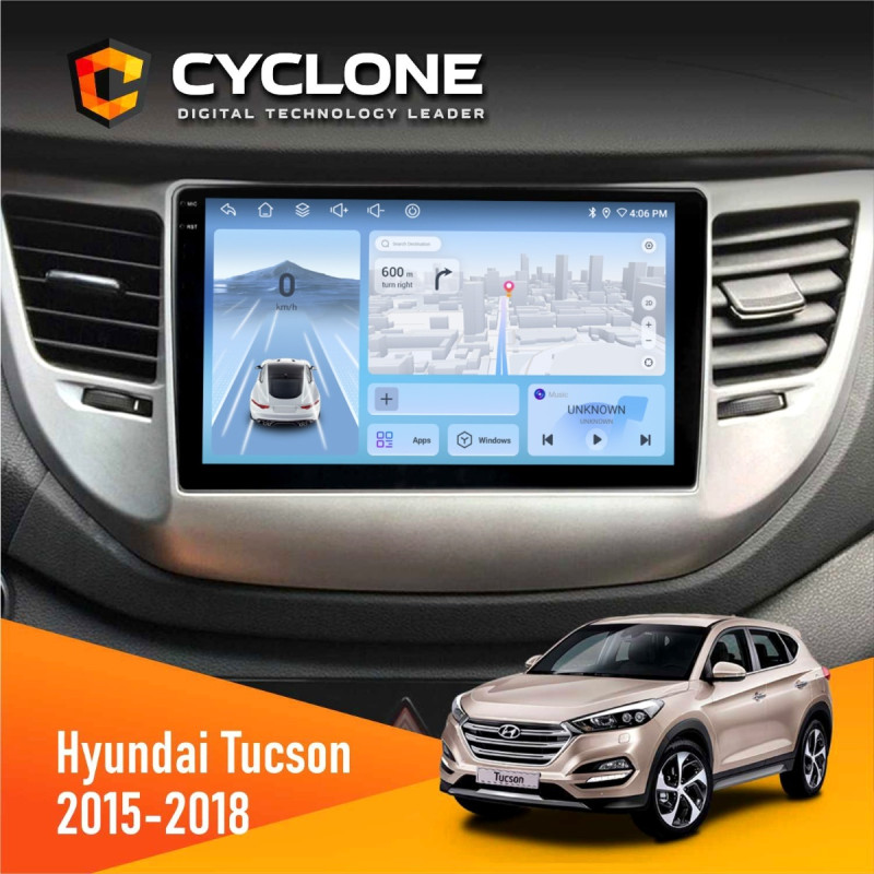 Штатна магнітола Hyundai Tucson 3 2015-2018 Cyclone C9-012 4x64, DSP, 4G
