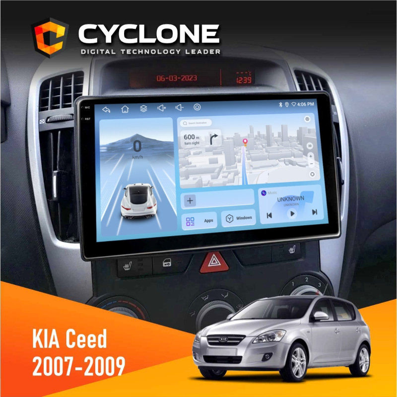 Штатна магнітола KIA Ceed 2007-2009 Cyclone C9-012 4x64, DSP, 4G