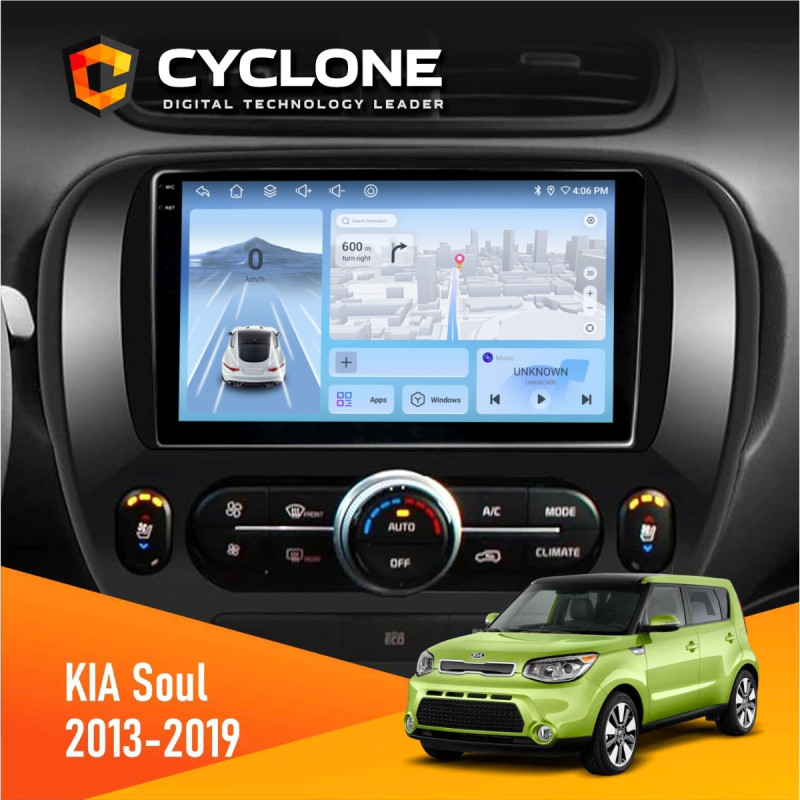 Штатна магнітола KIA Soul 2013-2019 Cyclone C9-012 4x64, DSP, 4G