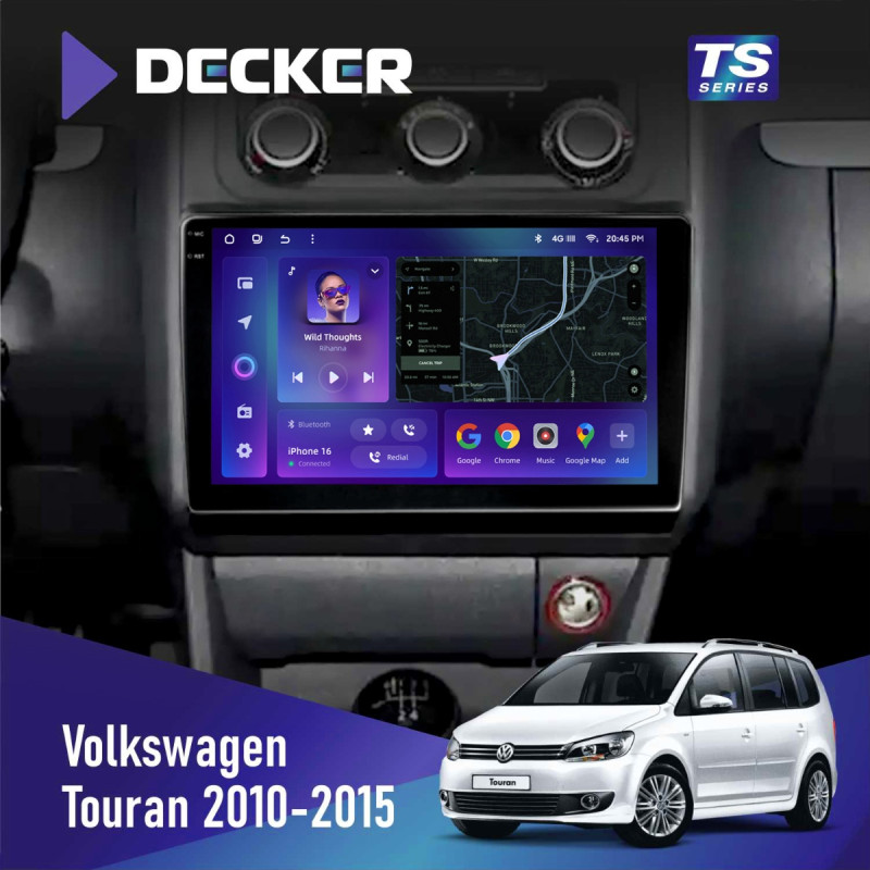 Штатна магнітола Volkswagen Touran 2010-2015 Climate Cyclone C10-013 4x64 DSP 4G