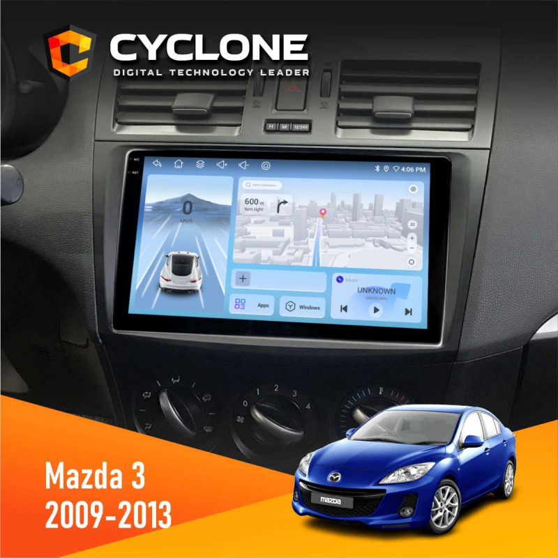 Штатна магнітола Mazda 3 2009-2013 Cyclone C9-012 4x64, DSP, 4G