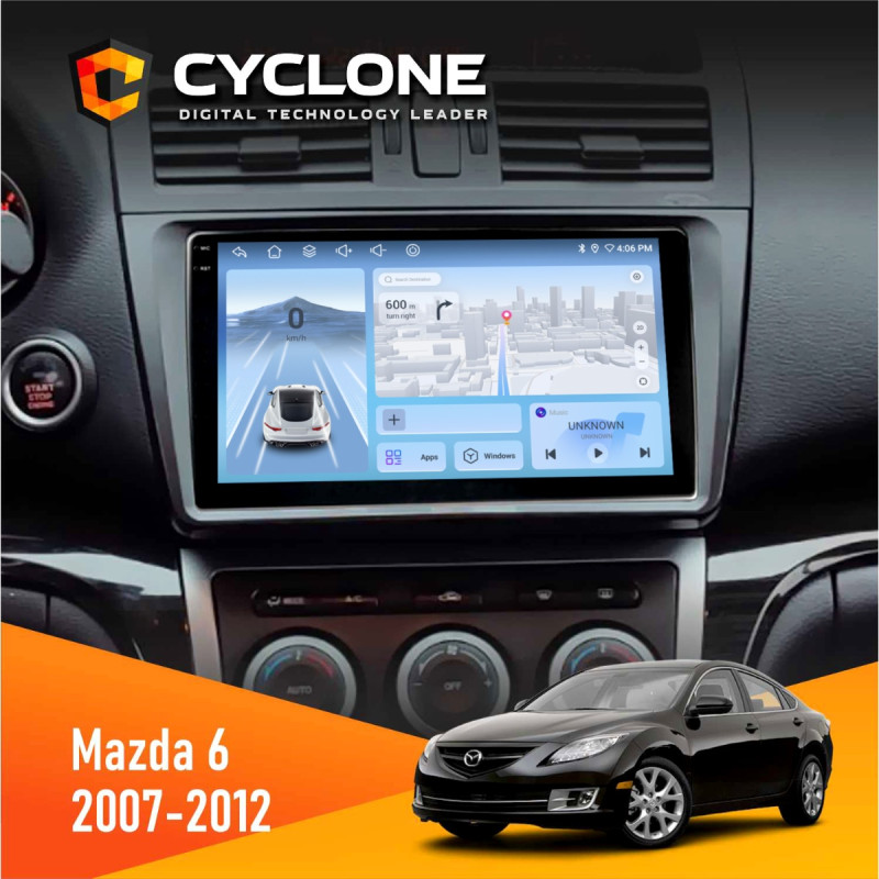 Штатна магнітола Mazda 6 (GH) 2007-2012 Cyclone C9-012 4x64, DSP, 4G
