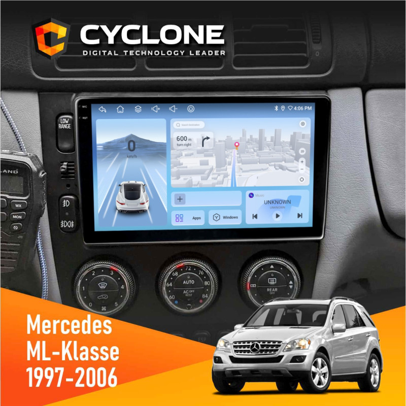 Штатна магнітола Mercedes-Benz ML-Class (W163) 1997-2006 AMP Cyclone C9-012 4x64, DSP, 4G