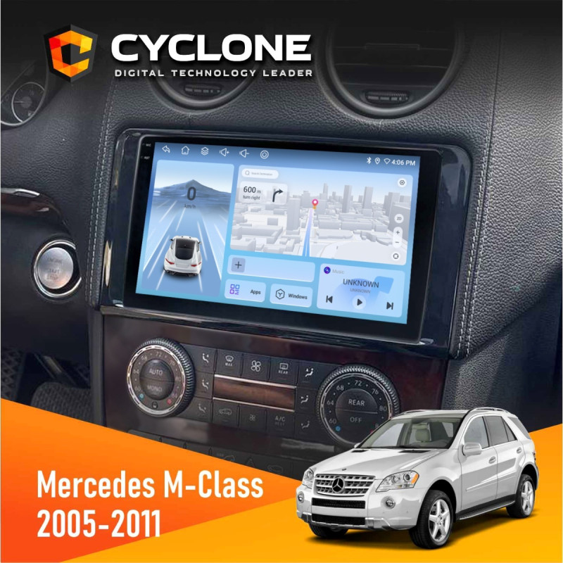 Штатна магнітола Mercedes-Benz ML-Class (W164) 2005-2011 AMP Cyclone C9-012 4x64, DSP, 4G