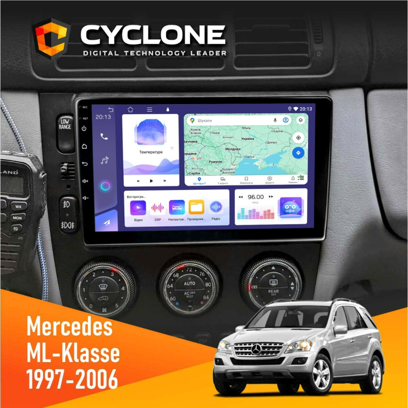 Штатна магнітола Mercedes-Benz ML-Class (W163) 1997-2006 Cyclone C9-011 4x64, DSP