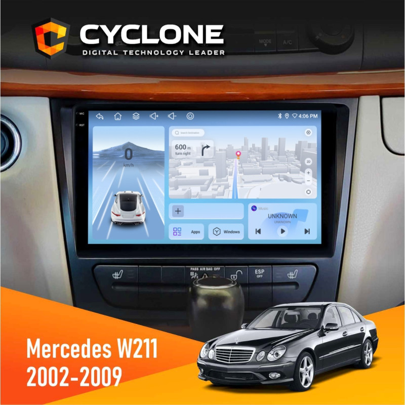Штатна магнітола Mercedes-Benz E-Class (W211) 2002-2009 Cyclone C9-012 4x64, DSP, 4G