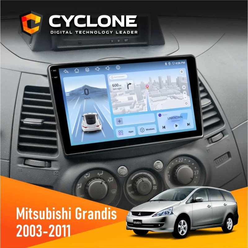 Штатна магнітола Mitsubishi Grandis 2003-2011 Cyclone C9-012 4x64, DSP, 4G