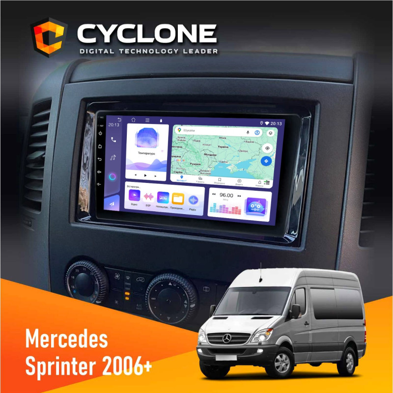 Штатна магнітола Mercedes-Benz Sprinter (W906) 2006+ Cyclone C9-011 4x64 DSP