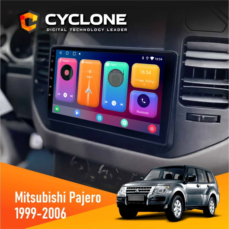 Штатна магнітола Mitsubishi Pajero 1999-2006 Cyclone C9-001 2x32 CPL