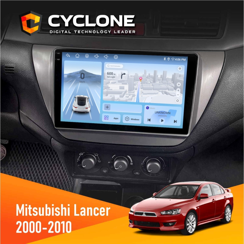 Штатна магнітола Mitsubishi Lancer 9 2000-2010 Cyclone C9-012 4x64, DSP, 4G