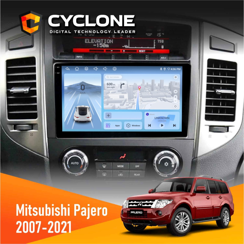 Штатна магнітола Mitsubishi Pajero 2007-2021 Cyclone C9-012 4x64, DSP, 4G