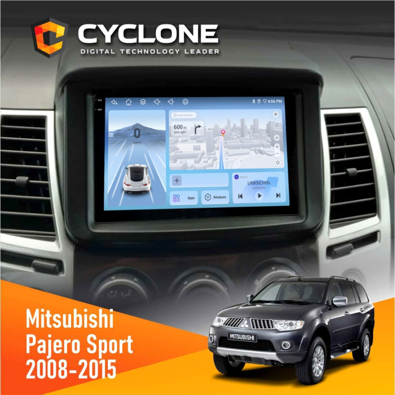 Штатна магнітола Mitsubishi Pajero Sport 2008-2015 Cyclone C9-012 4x64, DSP, 4G