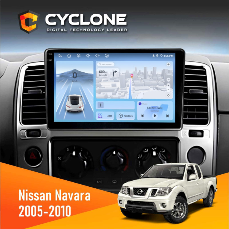 Штатна магнітола Nissan Navara (D40) 2005-2010 Cyclone C9-012 4x64, DSP, 4G