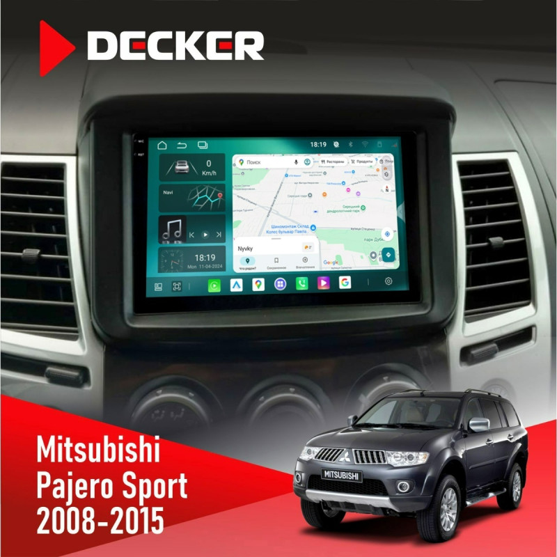 Штатна магнітола Mitsubishi Pajero Sport 2008-2015 Cyclone C9-013 4x64 DSP 4G