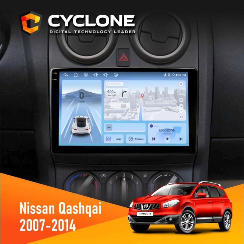 Штатна магнітола Nissan Qashqai 2007-2014 Cyclone C9-012 4x64, DSP, 4G