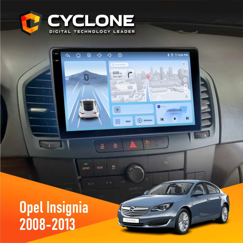 Штатна магнітола Opel Insignia 2008-2013 Cyclone C9-012 4x64, DSP, 4G
