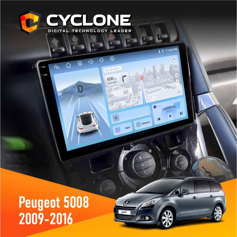 Штатна магнітола Peugeot (5008) 2009-2016 Cyclone C9-012 4x64, DSP, 4G