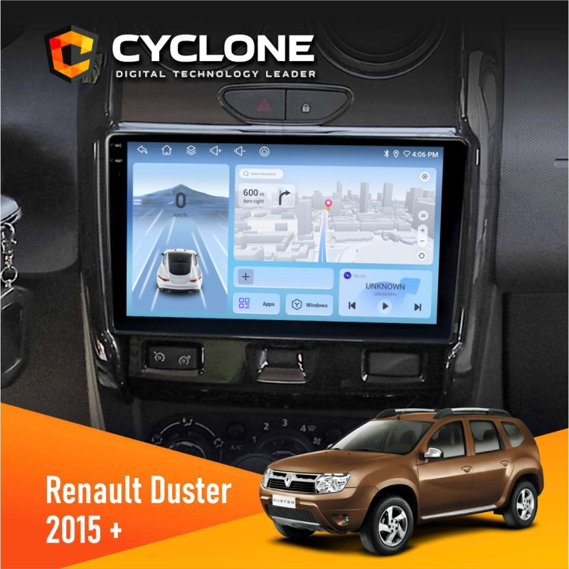 Штатна магнітола Renault Duster 2015-2022 Cyclone C9-012 4x64, DSP, 4G