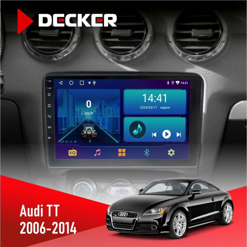 Штатна магнітола Audi TT 2006-2014 Decker D9-006 4x64, 4G