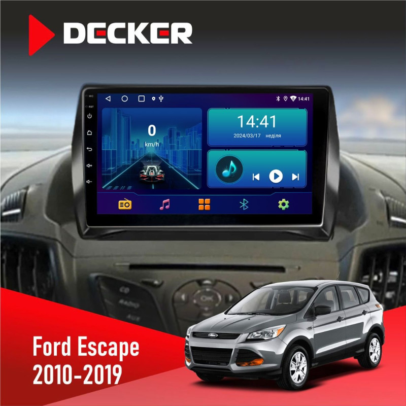Штатна магнітола Ford Escape 2012-2019 Decker D9-006 4x64, 4G